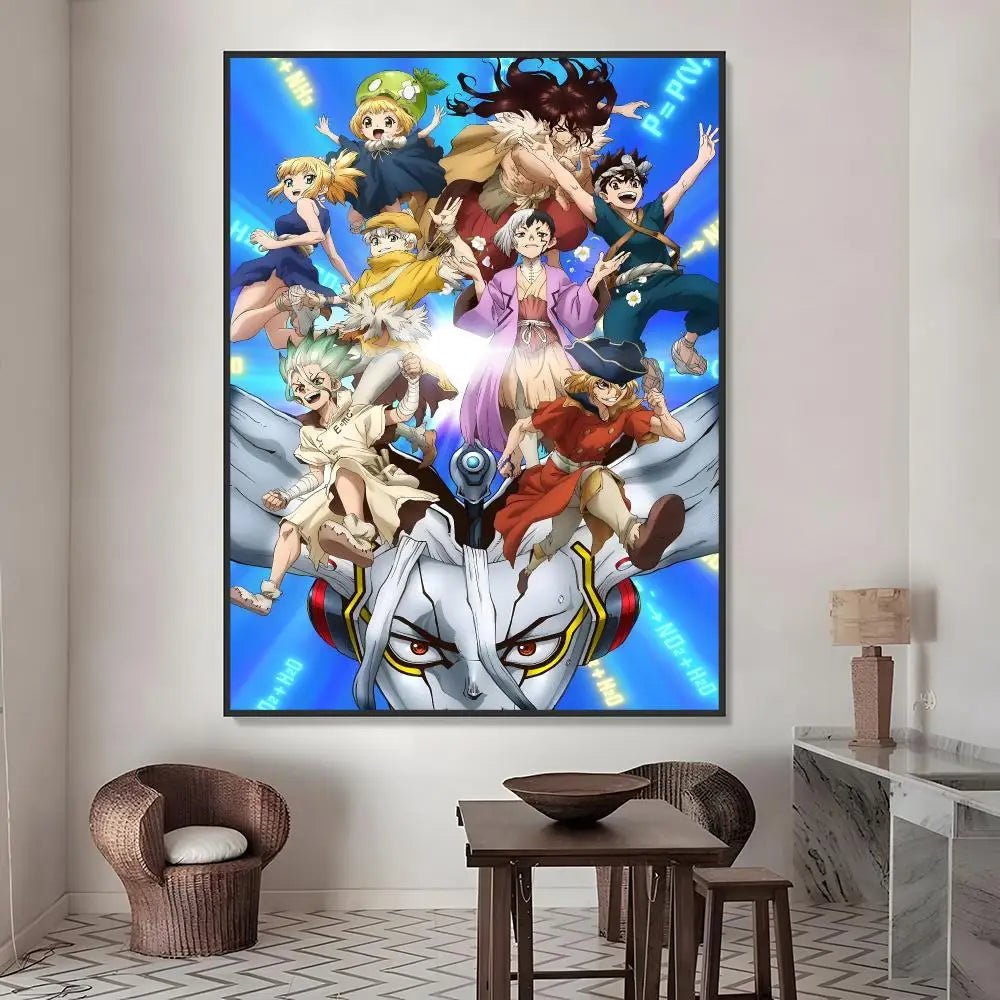 Dr. Stone Anime Waterproof PVC Wall Stickers – Poster Décor Anime Wall Sticker Axl White01 30X40cmNoframe
