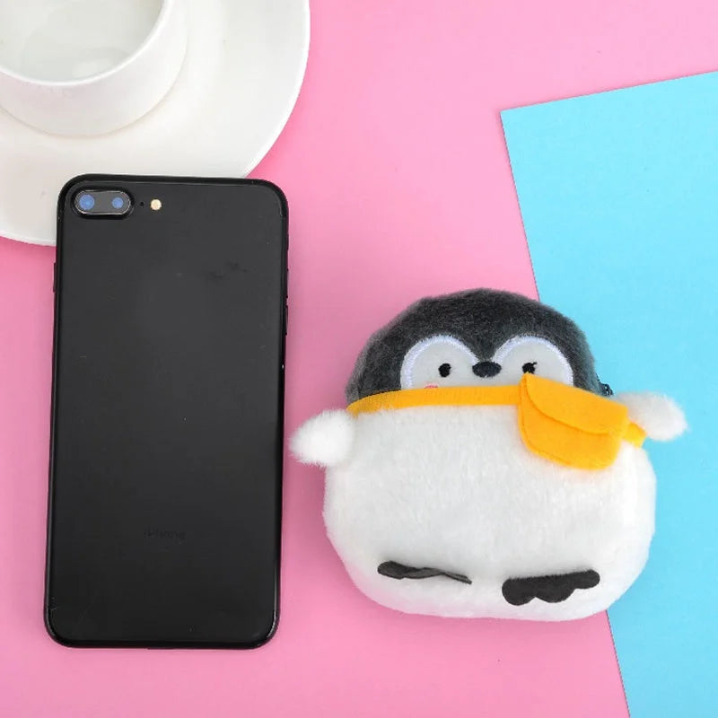 Kawaii Penguin Plush Coin Purse – Cute Mini Zipper Wallet Plush Coin Purse Axl
