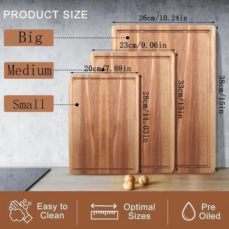 Wooden Cutting Board – Beech & Walnut Butcher Block Kitchen Wooden Cutting Board Axl