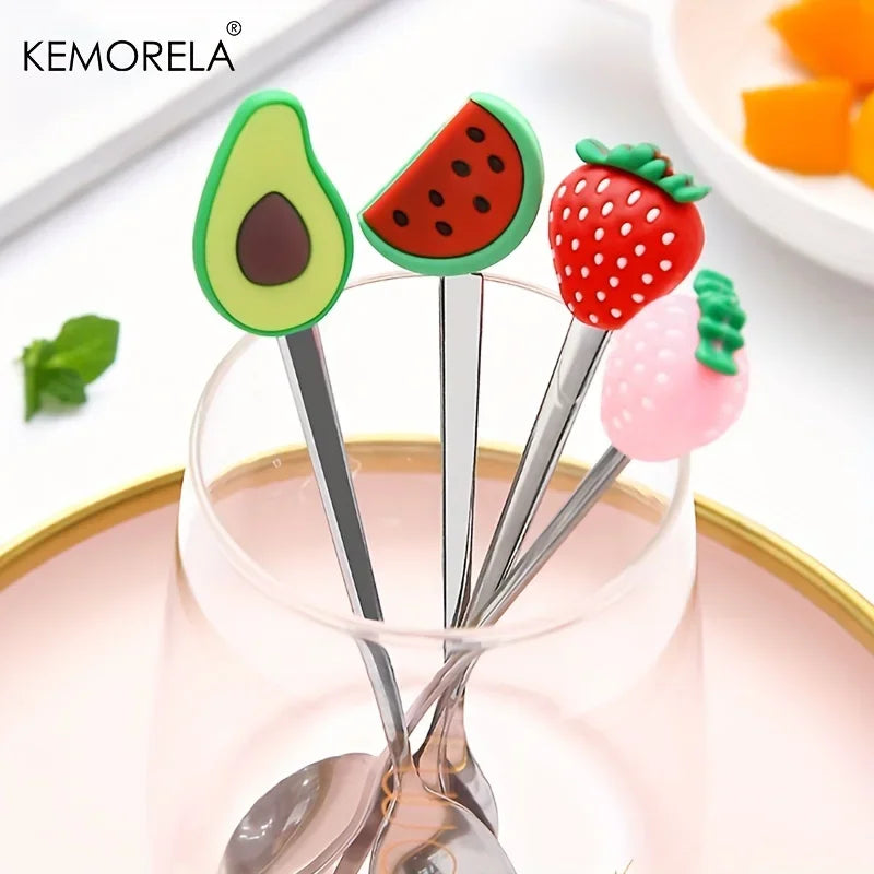 4-Piece Stainless Steel Cutlery Set – Spoons & Fruit Fork Stainless Steel Flatware Axl