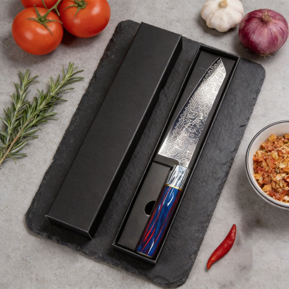 Japanese Damascus Chef's Knife – 20cm Solid Wood Handle Damascus Chef's Knife Axl Chefs knife