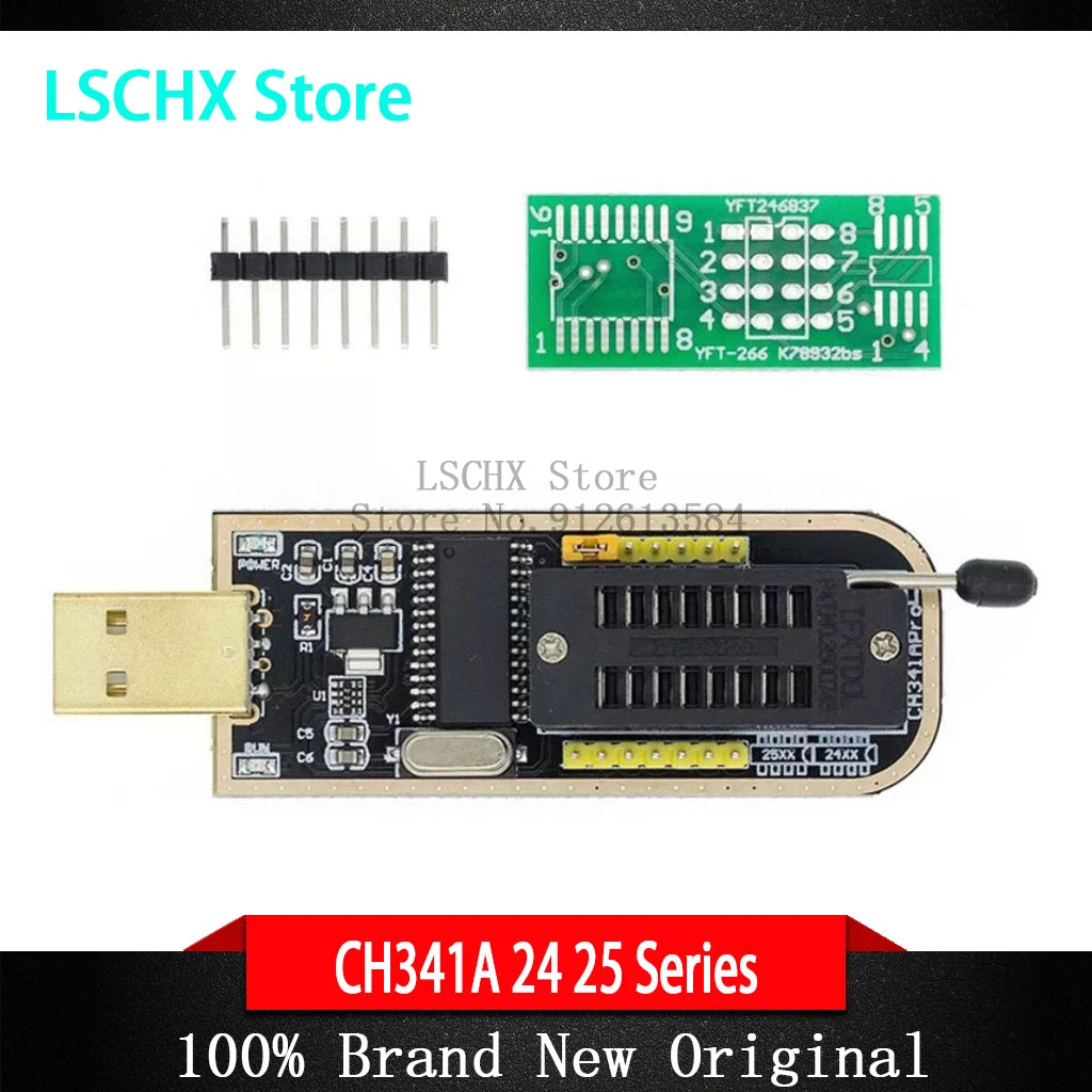 CH341A USB BIOS Programmer Kit – SOP8 Clip & EEPROM 24 25 USB Chip Programmer Axl Default Title
