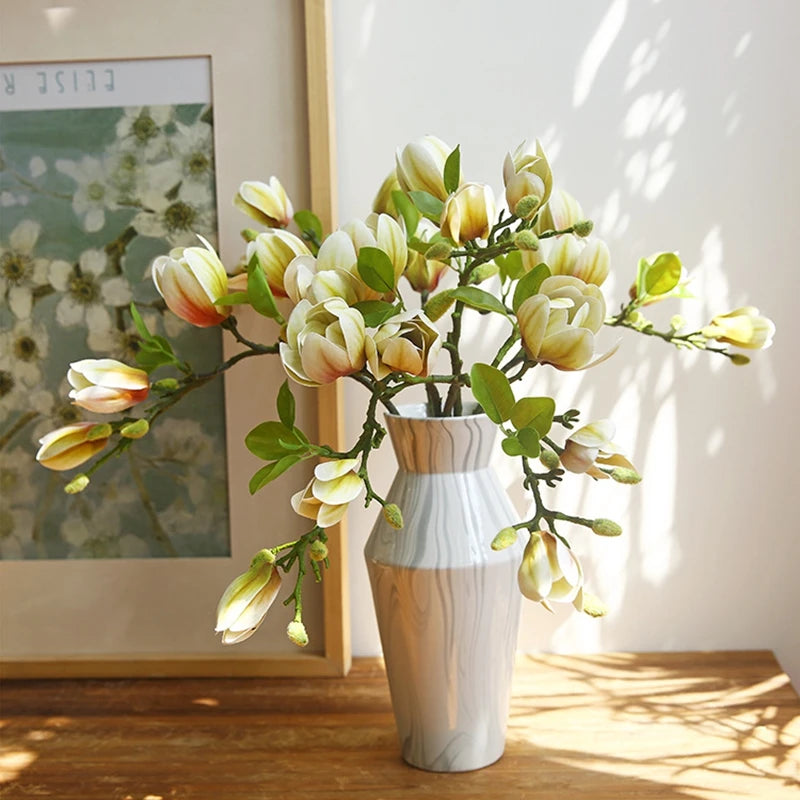 Silk Magnolia Artificial Flower Branch – Wedding & Home Decor Artificial Flower Branch Axl