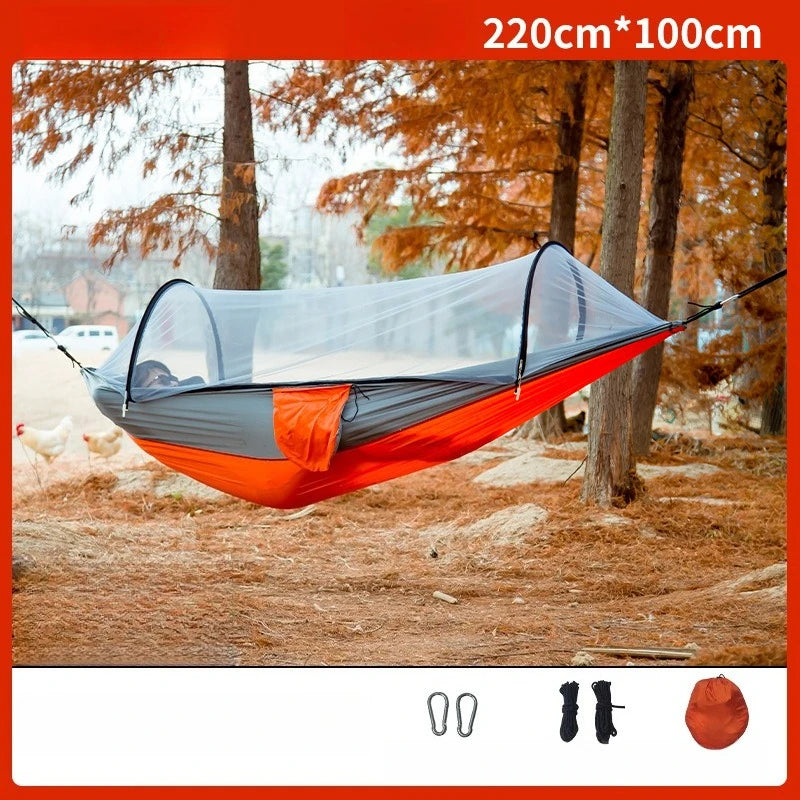 Ultralight Camping Hammock with Mosquito Net | Parachute Nylon Camping Hammock Axl red S