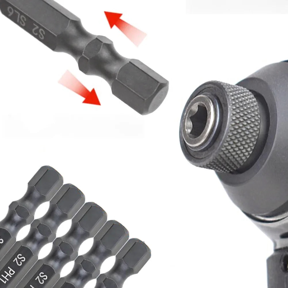 10-Pack 50mm Magnetic Screwdriver Bits – Alloy Steel 1/4" Hex Screwdriver Bit Set Axl
