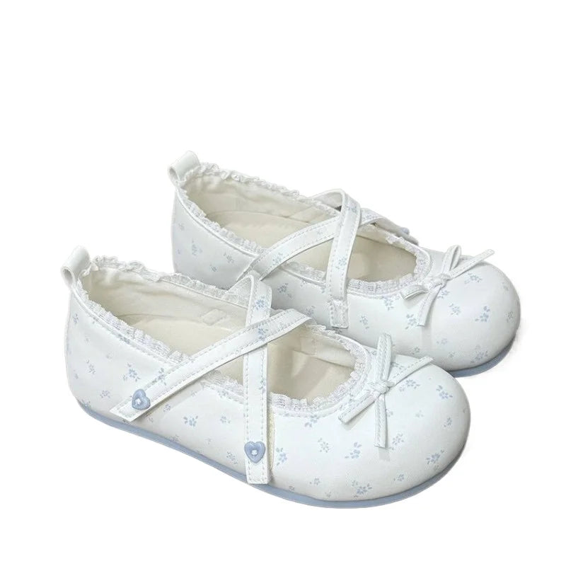Women's Polka Dot Bow Mary Jane Ballet Flats | Non-Slip Ballet Flat Shoes Axl