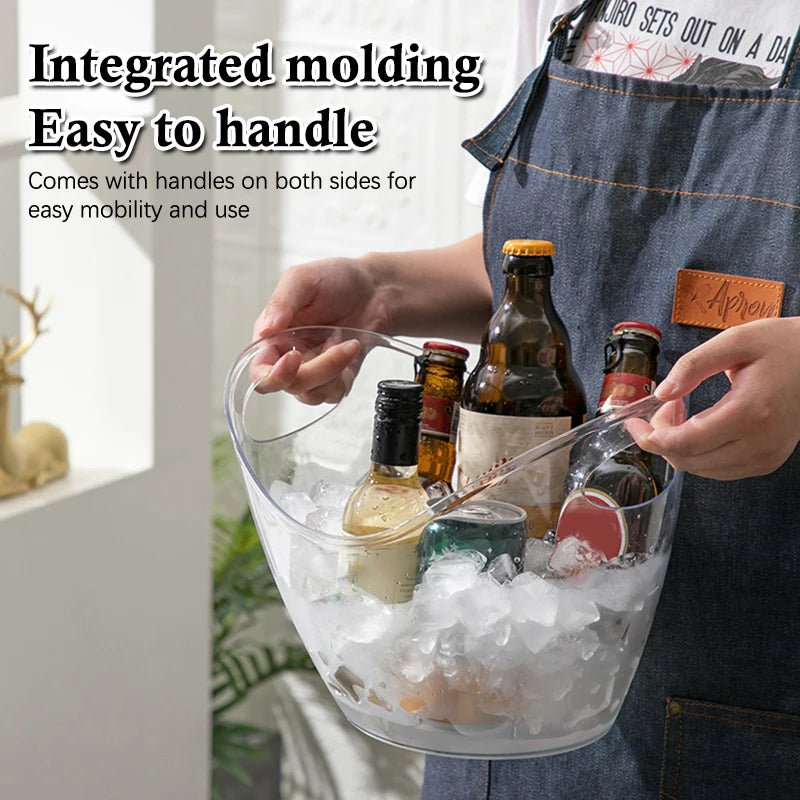 Plastic Ice Bucket 4L/8L | Party Drink Cooler for Wine & Bar Ice Bucket Axl