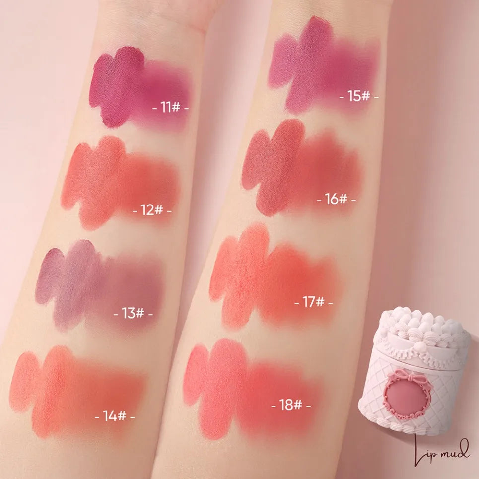 Heart Strawberry Cake Matte Lip Mud – Vegan Lipstick Cream Matte Lip Mud Axl