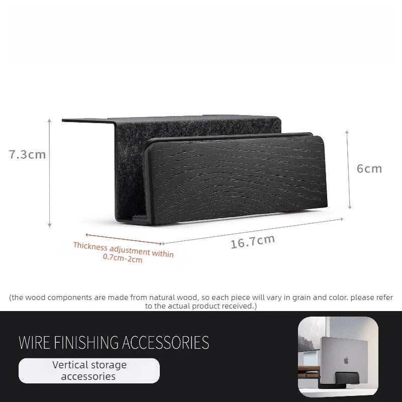 Wooden Vertical Laptop & Notebook Desktop Storage Rack – M Series Desktop Storage Rack Axl Black
