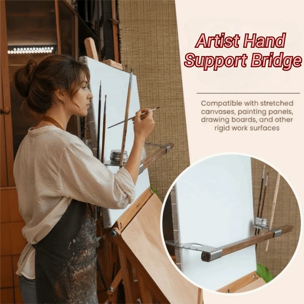 Wood Artist Hand Support Bridge – Adjustable Wrist Rest Stand Artist Wrist Rest Bridge Axl