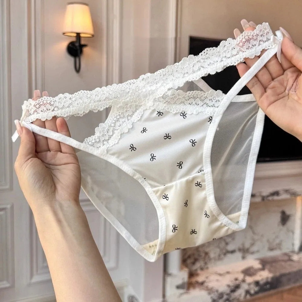 Women's Low Waist Lace Mesh Briefs – Cotton Crotch Underwear Women's Briefs Axl