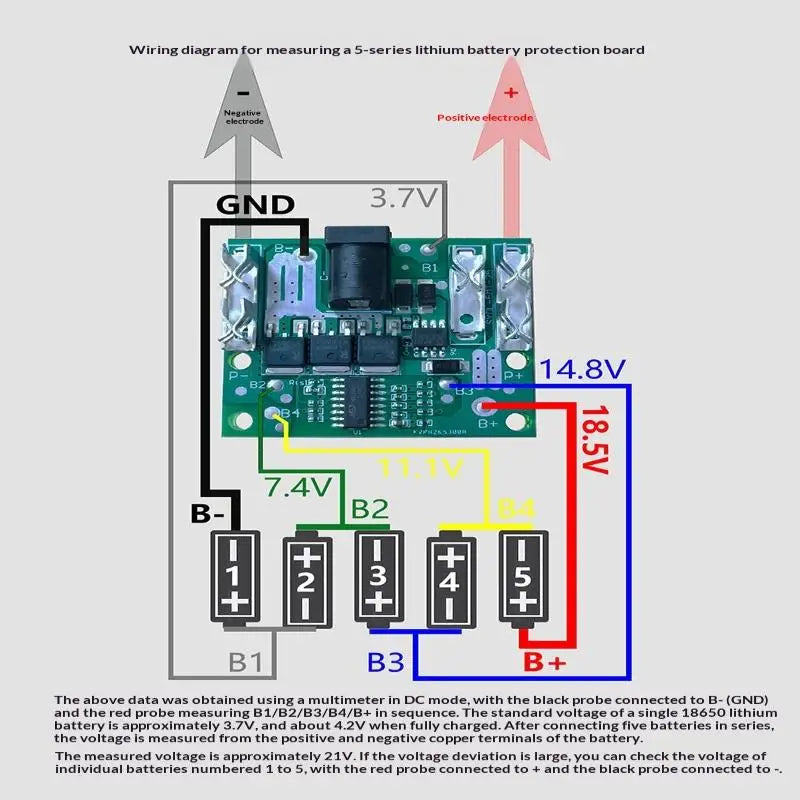 BMS 5S 20A Li-ion Battery Protection Board for 18650 Cells Battery Protection Board Axl