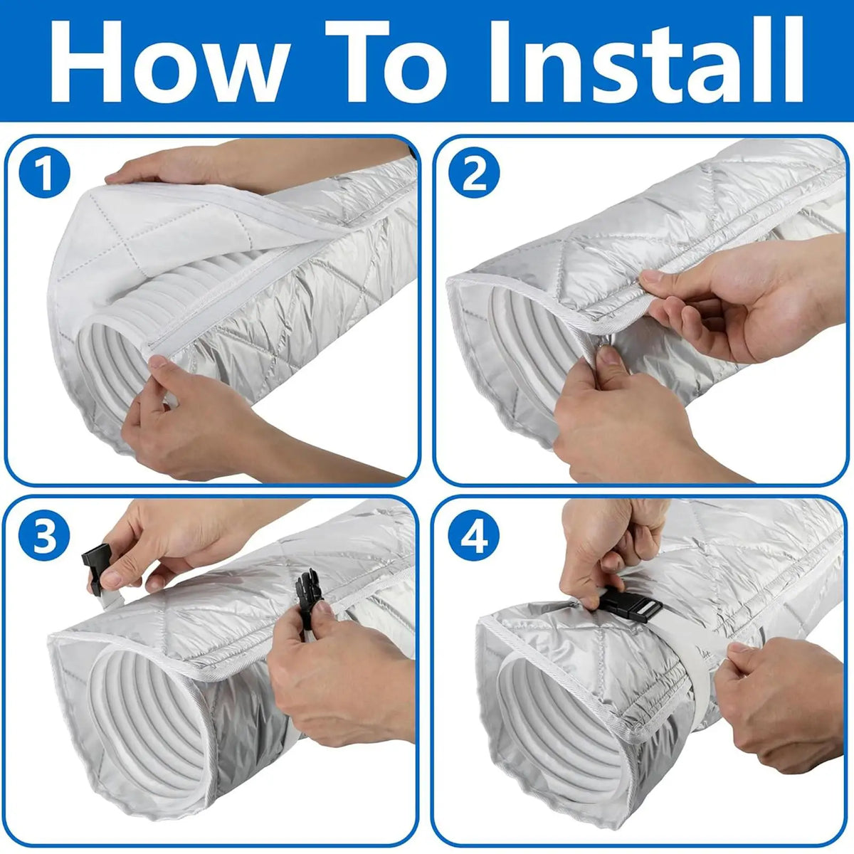 AC Hose Insulation Cover – Heat-Resistant Exhaust Tube Wrap AC Hose Cover Axl