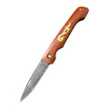 InLeung Damascus Steel Folding Knife – Sharp Wood Handle Folding Kitchen Knife Axl Folding Knife