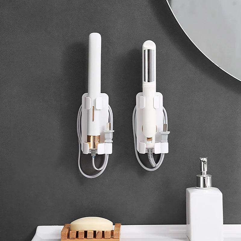 Wall-Mounted Hair Curler & Straightener Holder | Bathroom Organizer Hair Tool Organizer Axl
