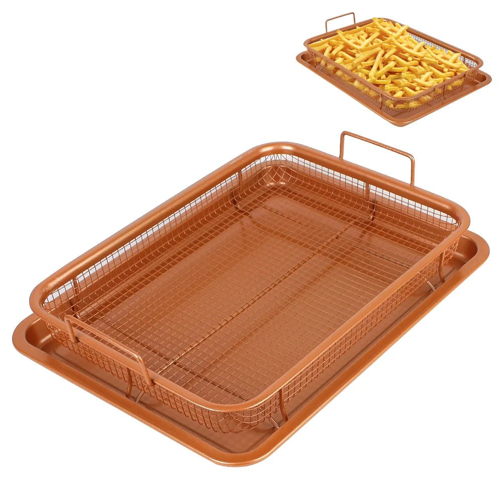 Stainless Steel Mesh Baking Tray & Basket for Oven Air Fryer Mesh Baking Tray Set Axl