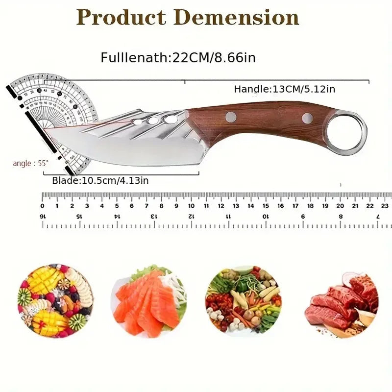 Hand-Forged Ring Knife – Stainless Steel Meat Cleaver Forged Kitchen Cleaver Axl