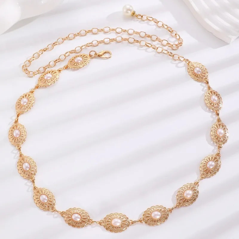 Pearl Waist Chain Belt – Retro Hollow Metal Design for Women Pearl Waist Chain Axl