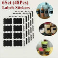 48 PCS Chalkboard Jar Labels – DIY Kitchen Stickers (6 Sheets) Chalkboard Labels Axl A