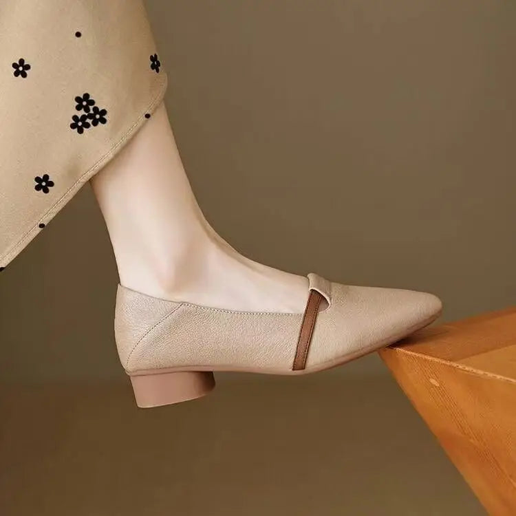 Women's Square Heel Slip-On Pumps | Lightweight Office Shoes Square Heel Pumps Axl