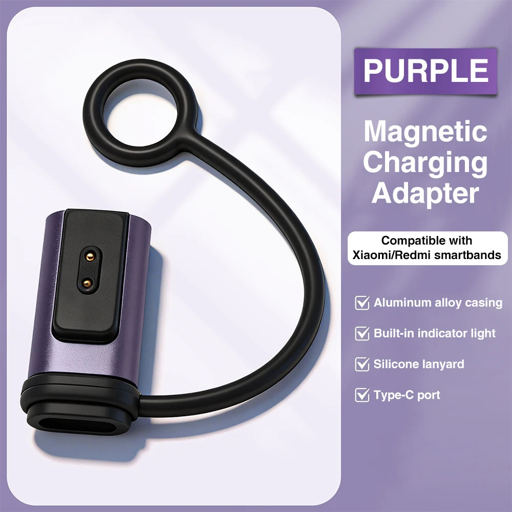 USB-C Adapter for Xiaomi Band 10/9/8 & Redmi Watch 5/4 Charger Smartwatch Charger Adapter Axl smoky purple