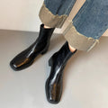 Women's Platform Ankle Boots – Square Toe Zip-Up Mid-Calf Platform Ankle Boots Axl Velvet lining 4.5 cm 37
