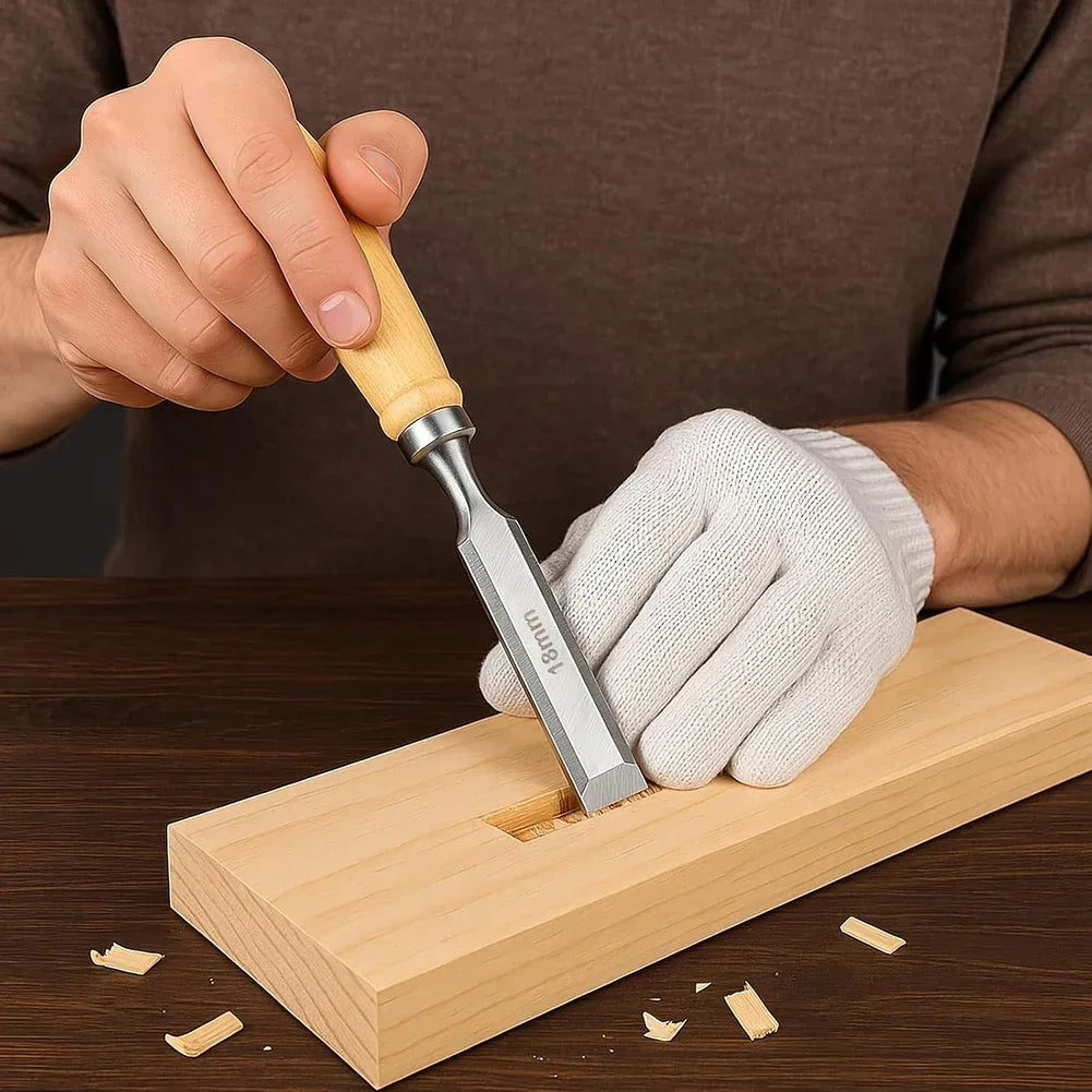4-Piece Wood Carving Chisel Set with Pouch | 6–24mm Wood Carving Chisel Set Axl