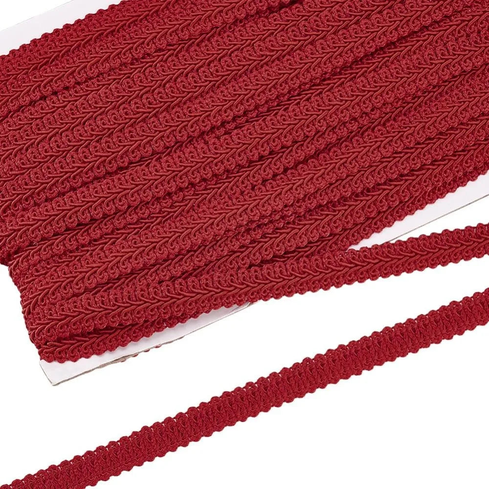 Dark Red Floral Centipede Lace Ribbon 12mm Polyester – 25m Lace Ribbon Trim Axl AECH04-18399