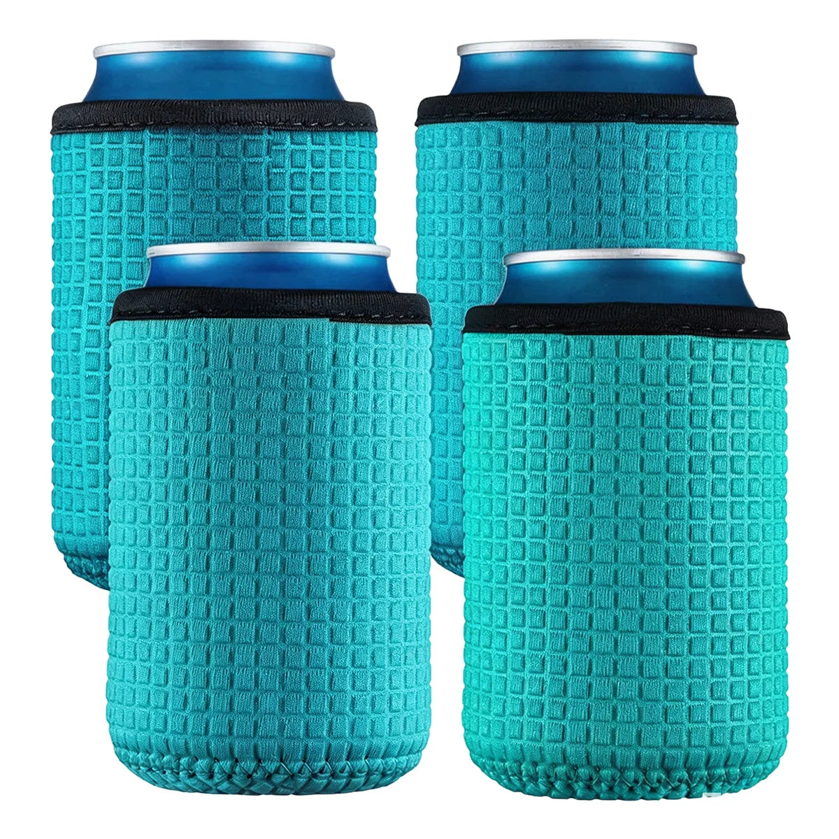 4-Pack Insulated Can Cooler Sleeves – Beer & Drink Bottle Covers Can Cooler Sleeves Axl Navy Blue