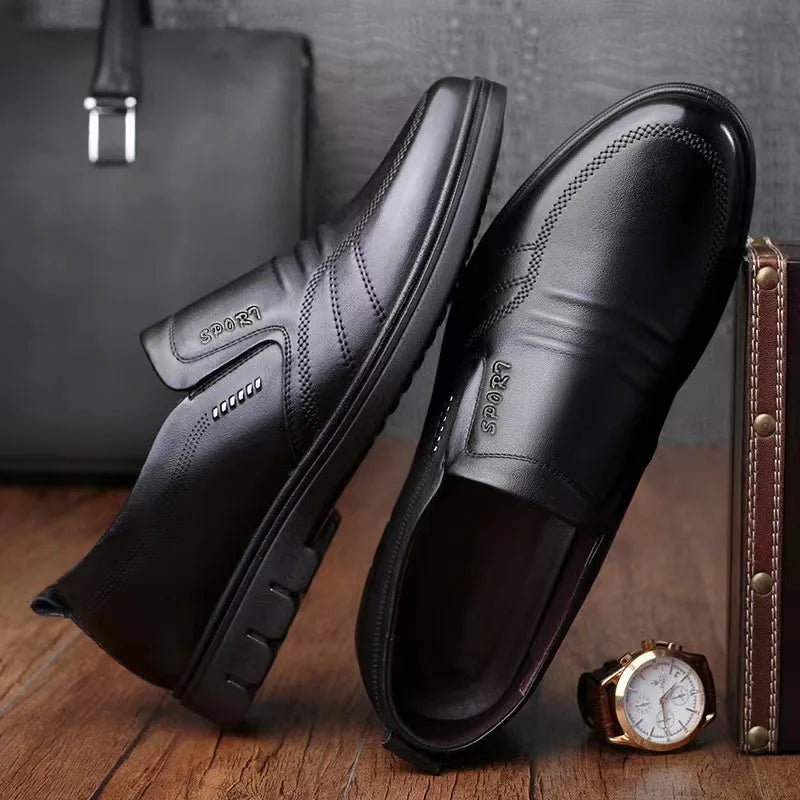YBQJOO Men's Black Slip-On Loafers – Breathable Business Shoes Men's Loafers Axl