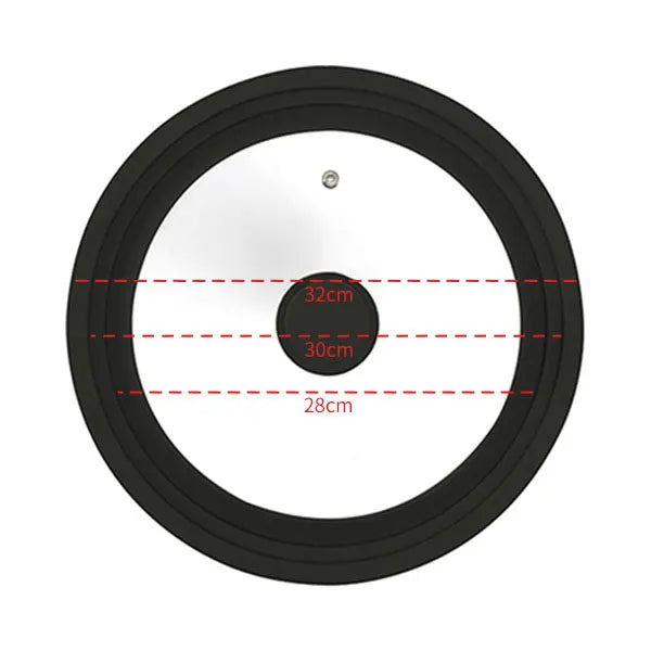Universal Tempered Glass Lid for Pots, Pans & Skillets 16–32cm Universal Cookware Lid Axl Black 28-30-32