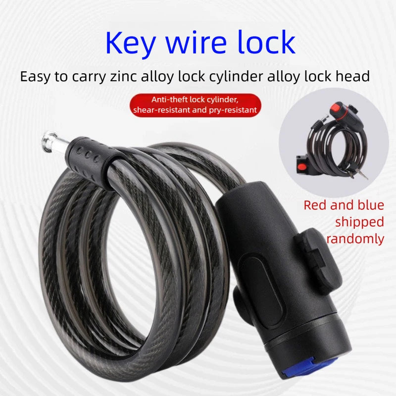 Portable Heavy-Duty Bike Lock with Key & Rubber Ring – Anti-Theft Bicycle Security Lock Axl