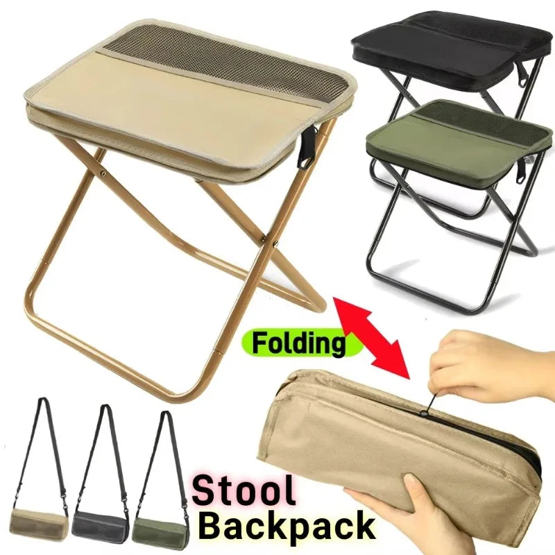 Folding Portable Stool – Camping, Hiking & Fishing Seat Bag Folding Outdoor Stool Axl
