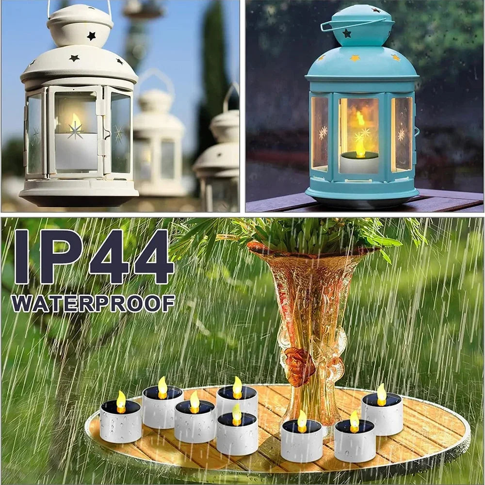 6-Pack Solar Flameless LED Tea Light Candles – Outdoor Waterproof Solar LED Candles Axl