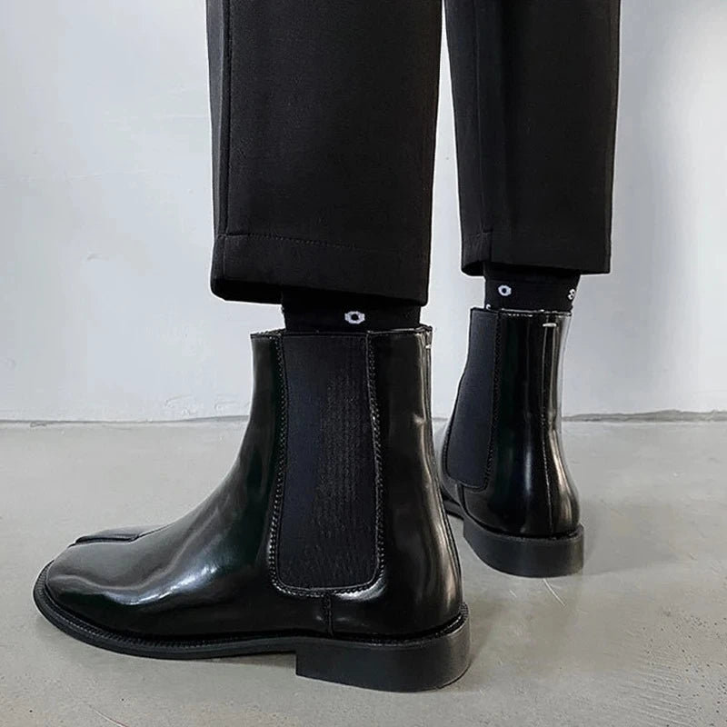 Women's Split Toe Tabi Chelsea Boots – Patent Leather Ankle Boot Tabi Ankle Boots Axl