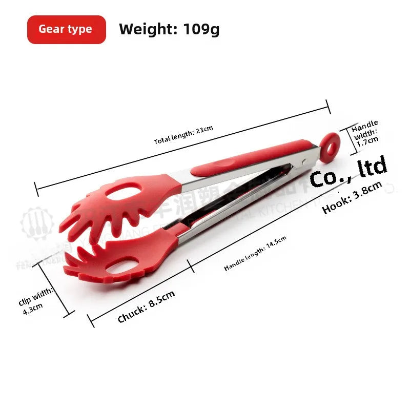Stainless Steel Silicone Food Tongs – 9" BBQ Kitchen Clip Kitchen Food Tongs Axl 9 inch claw clip