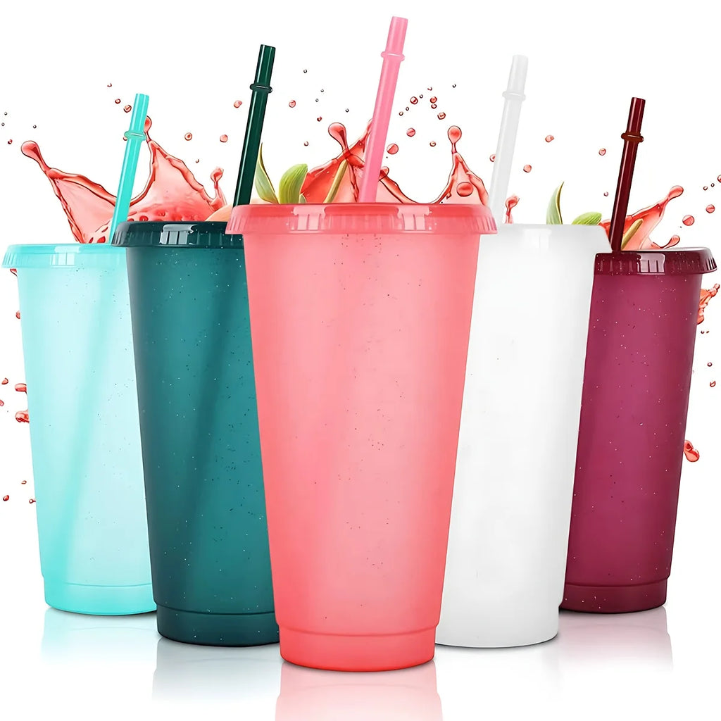 Reusable Acrylic Tumblers with Lids & Straws – 710ml 2/4 Pack Acrylic Tumbler Set Axl