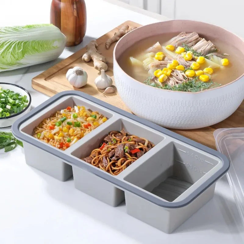 Silicone Compartment Lunch Box – Microwave & Fridge Safe Compartment Lunch Box Axl