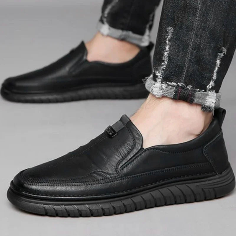 Men's Slip-On Leather Loafers – Lightweight Driving Shoes Men's Loafers Axl