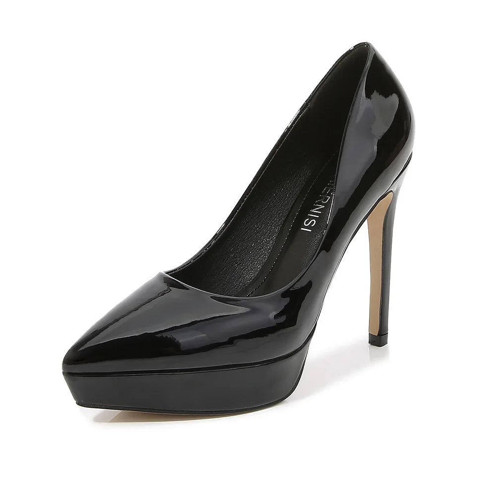 YBQJOO 12CM Stiletto Pointed Toe Pumps | Sizes EU 35–46 Stiletto Pumps Axl Black 46