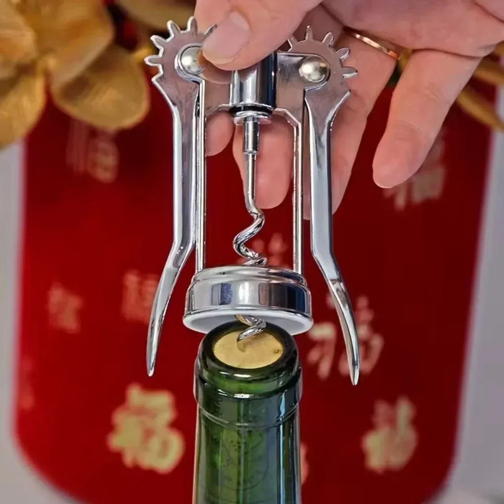 Zinc Alloy Wine Opener with Foil Cutter | Effortless Uncorking Wine Bottle Opener Axl
