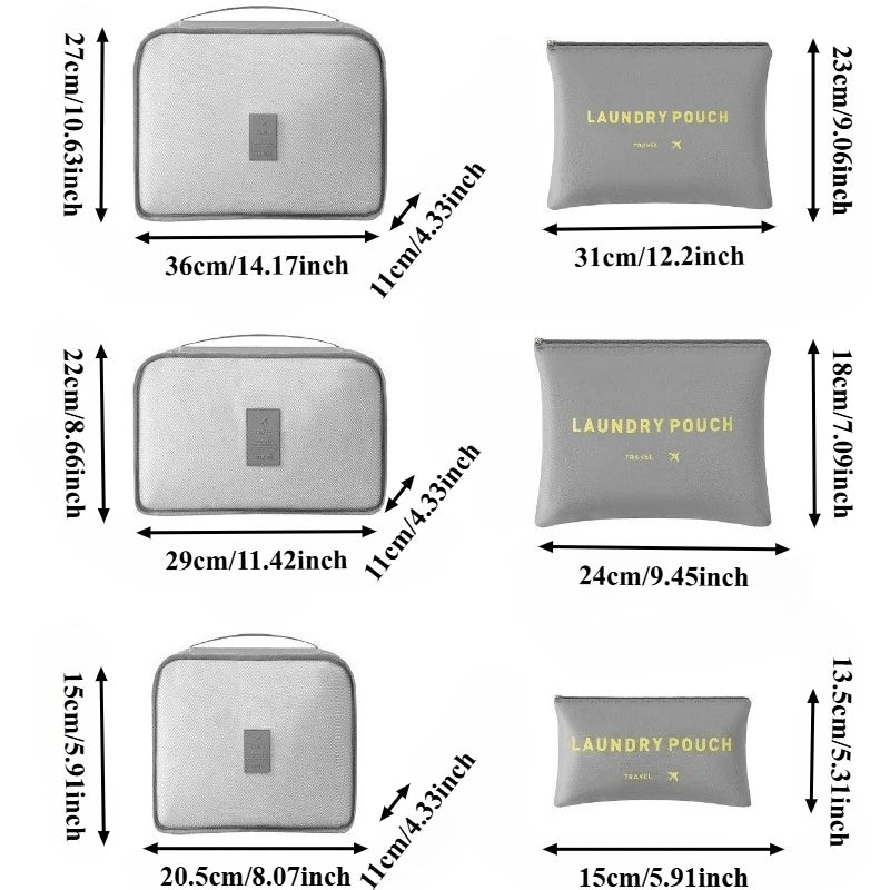 6-Piece Travel Storage Organizer Bags – Clothing & Underwear Set Travel Storage Organizer Axl