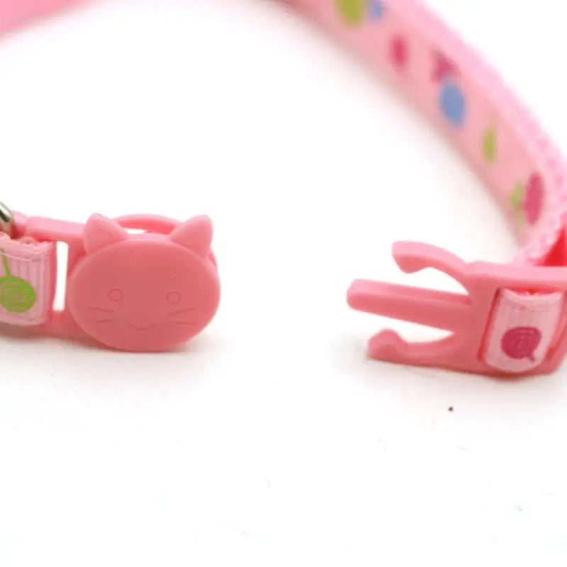 Adjustable Cat Collar with Safety Buckle, Bell & Cartoon Design Cat Collar Axl