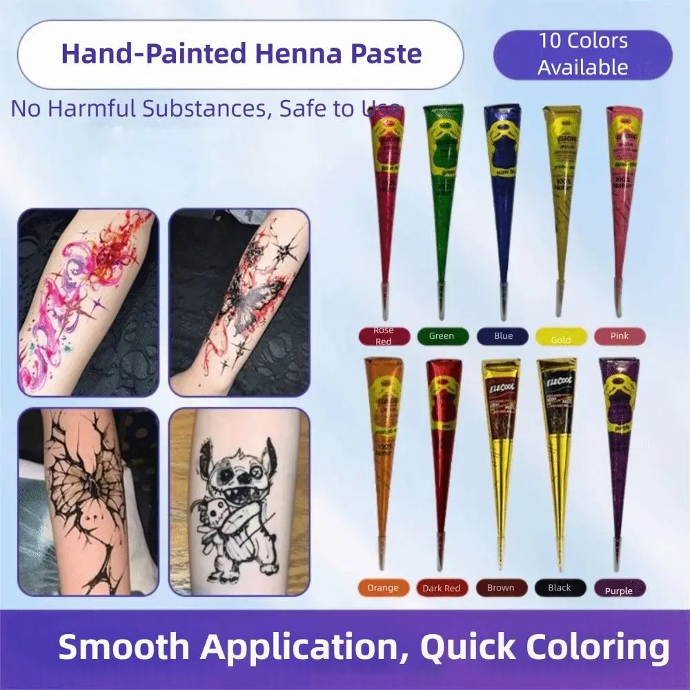 Natural Henna Paste Cone – Semi-Permanent Mehndi Body Art Henna Body Art Axl