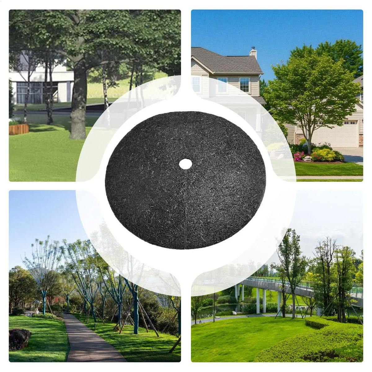 Tree Mulch Ring – Reusable Weed Control & Root Protection Mat Garden Weed Control Mat Axl