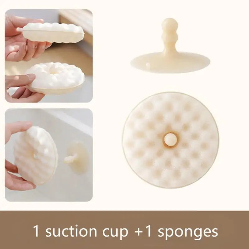 Double-Sided Kitchen Sponge Set with Suction Cup Holder Dishwashing Sponge Set Axl A