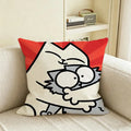 Natural Linen Cushion Cover – Cat Print Pillow for Sofa & Bed Decorative Cushion Cover Axl White1 35X35cm