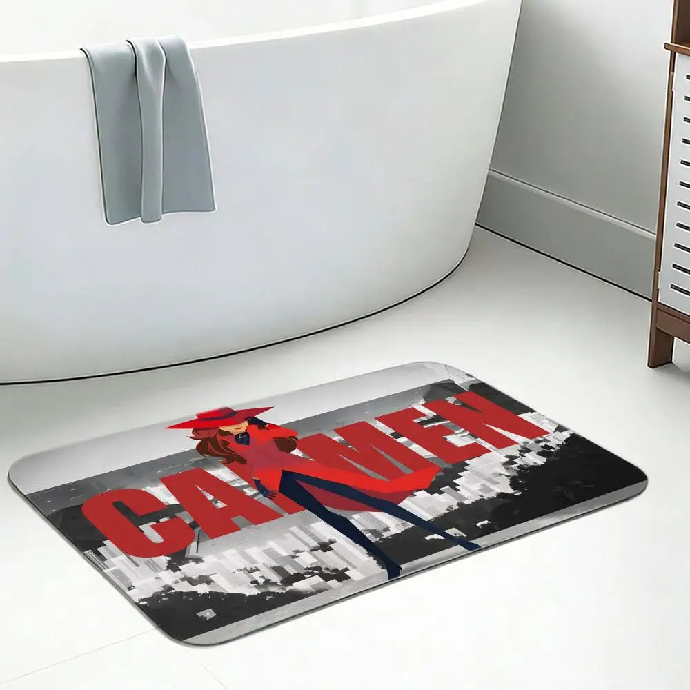 Diatomite Bath Mat – Quick Dry Anti-Slip Anime Carmen Sandiego Diatomite Bath Mat Axl
