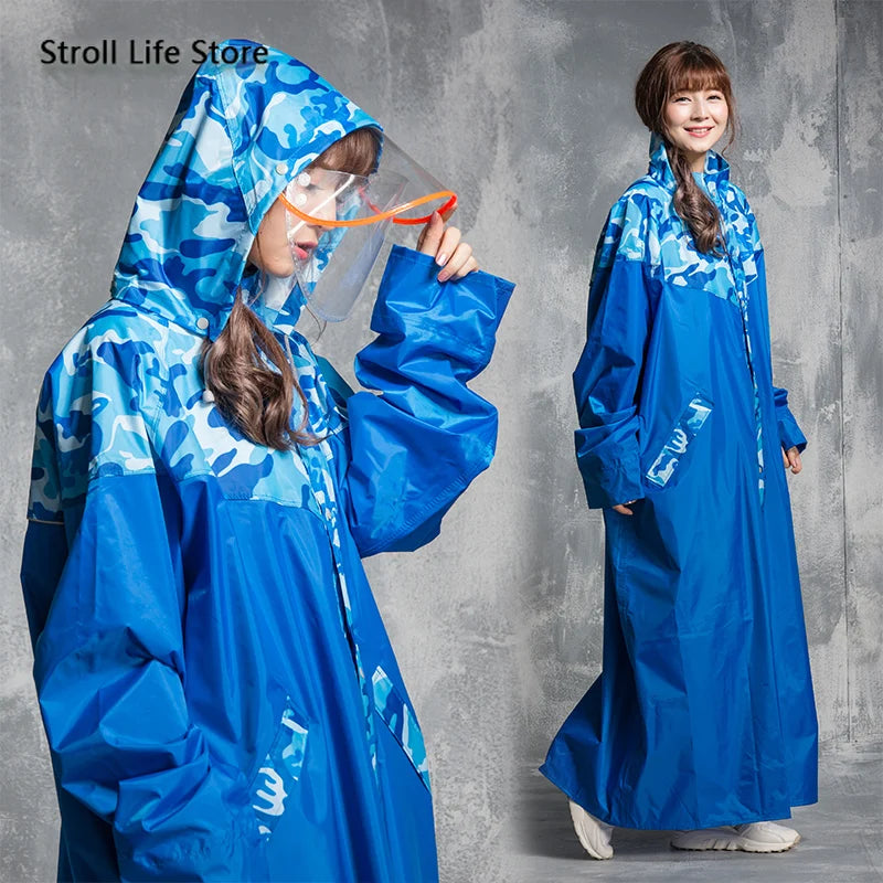 Camouflage Long Raincoat – Unisex Motorcycle Rain Poncho Rain Poncho Axl
