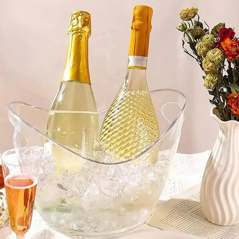 KEMORELA 4/8L Clear Ice Bucket with Handle – Wine & Beer Chiller Ice Bucket Axl